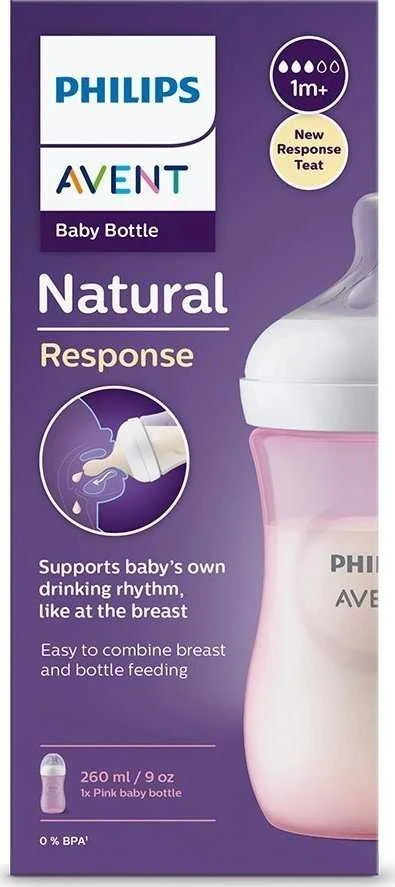 Philips Rožinė AVENT SCY903/11 Natūralus buteliukas Responsive Rožinė 260 ml