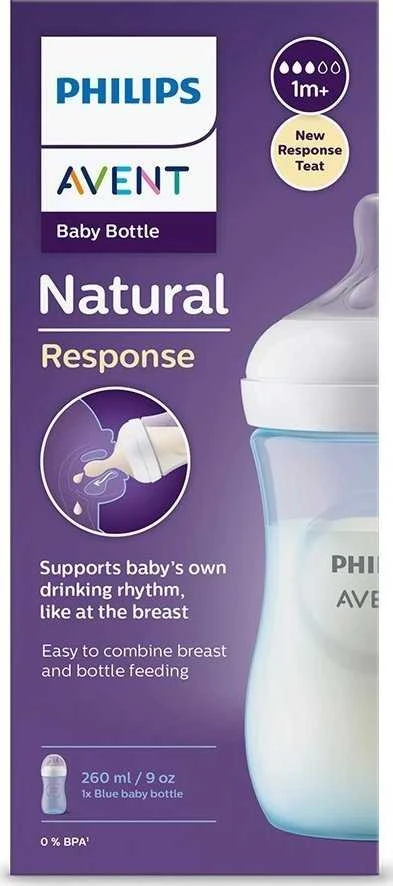 Philips Mėlyna AVENT SCY903/21 Natūralus buteliukas Responsive Mėlyna 260 ml