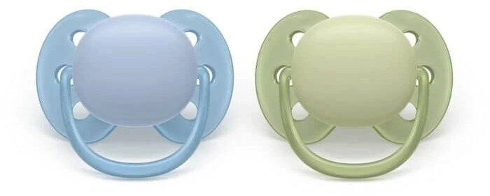 Čiulptukų rinkinys Philips Avent, 0–6 mėn., 2 vnt., mėlyni ir alyvuogių spalvos