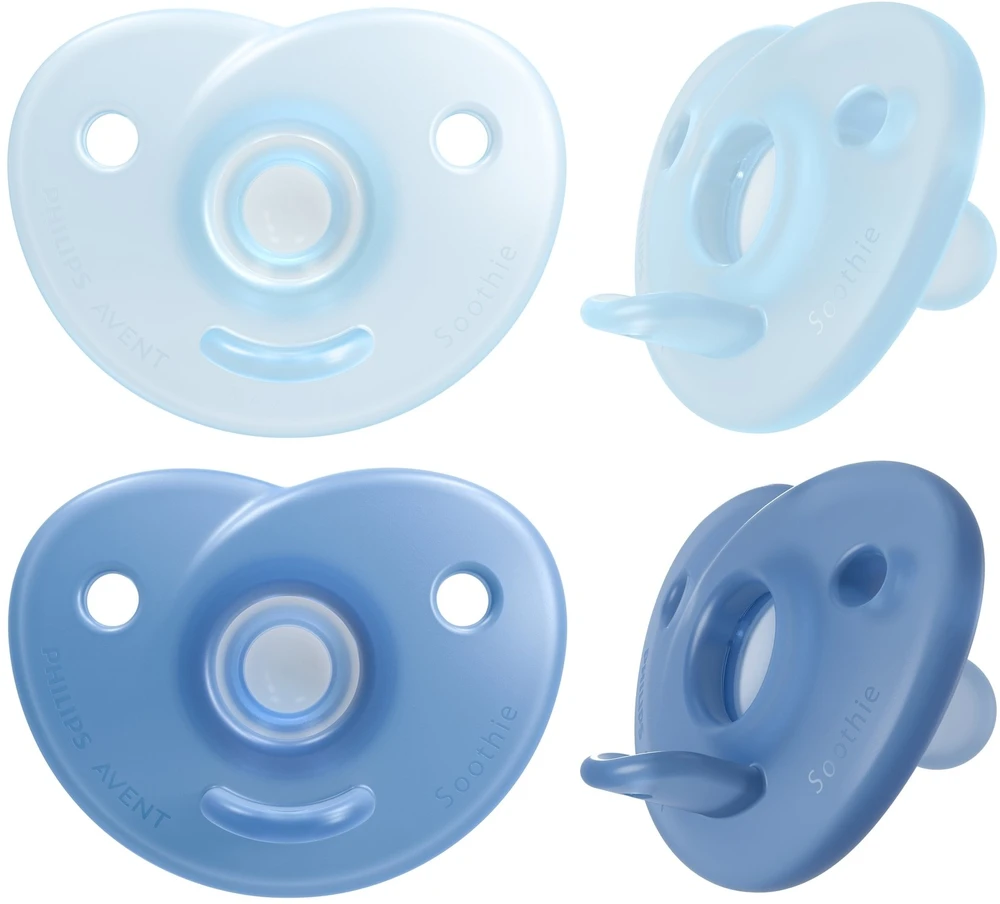 Avent Philips Soothie raminamasis čiulptukas, 0–6 mėn., mėlynas, 2 vnt. (SCF099/26)