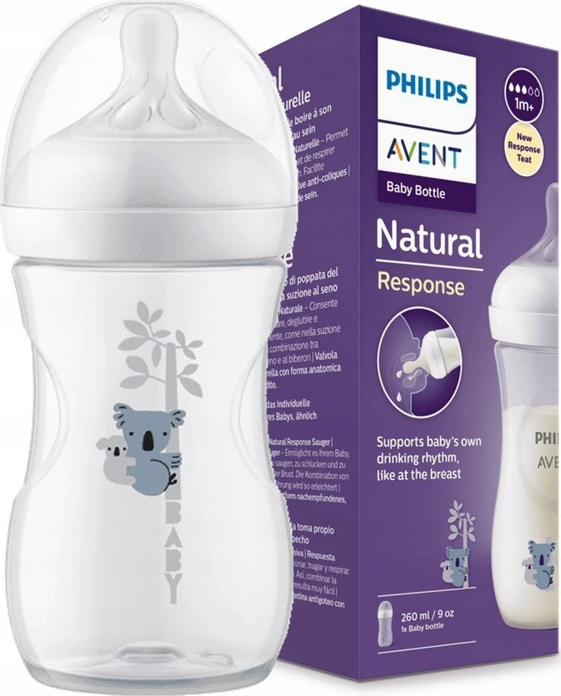 Philips AVENT SCY903/67 Buteliukas Responsive Natūralus dekoras 260 ml