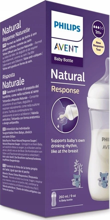 Philips AVENT SCY903/67 Buteliukas Responsive Natūralus dekoras 260 ml