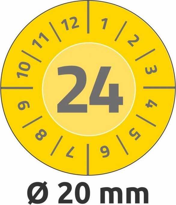 AVERY Avery 6943-2024 Ø 20 mm, 120 Etiketter, Gul Gul 152x70x3,5mm (8stk) - (8 pce pr. blister emballage)