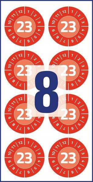 AVERY Avery 6946-2023, Raudona, Round, Permanent, Baltas on red, Vinyl, 3 cm