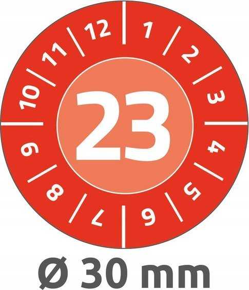 AVERY Avery 6946-2023, Raudona, Round, Permanent, Baltas on red, Vinyl, 3 cm