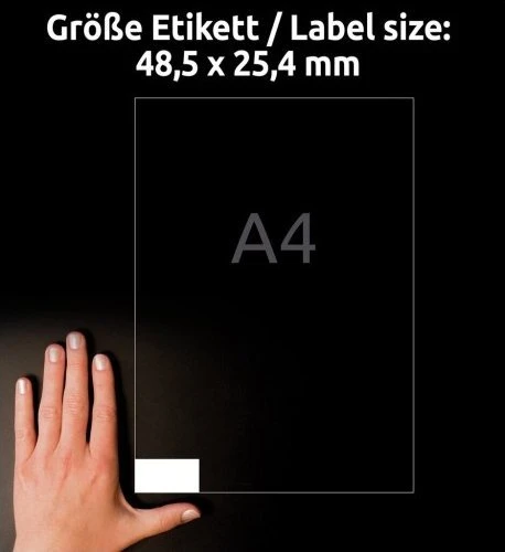 AVERY Universali etiketė 48,5x25,4 mm, balta su Ultragrip + 30% papildomo turinio - (65 lap. x 40 vnt.)