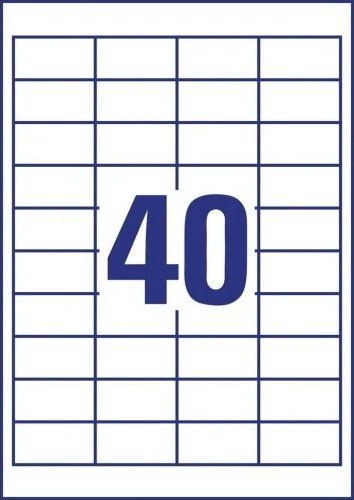 AVERY Universali etiketė 48,5x25,4 mm, balta su Ultragrip + 30% papildomo turinio - (65 lap. x 40 vnt.)