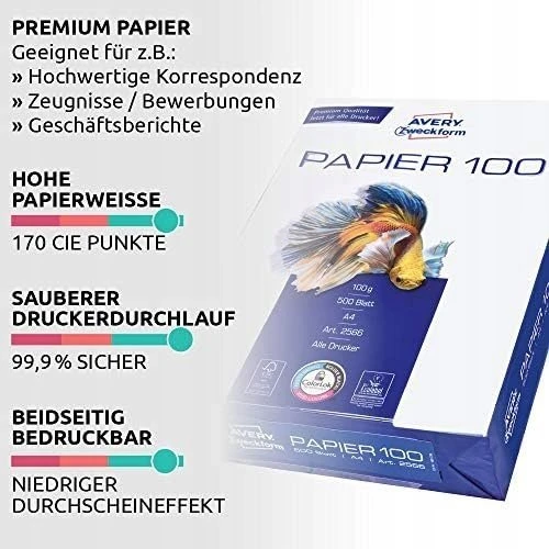 Avery Zweckform Avery Dennison Papier ksero Inkjet Papier A4 100g 500 arkuszy