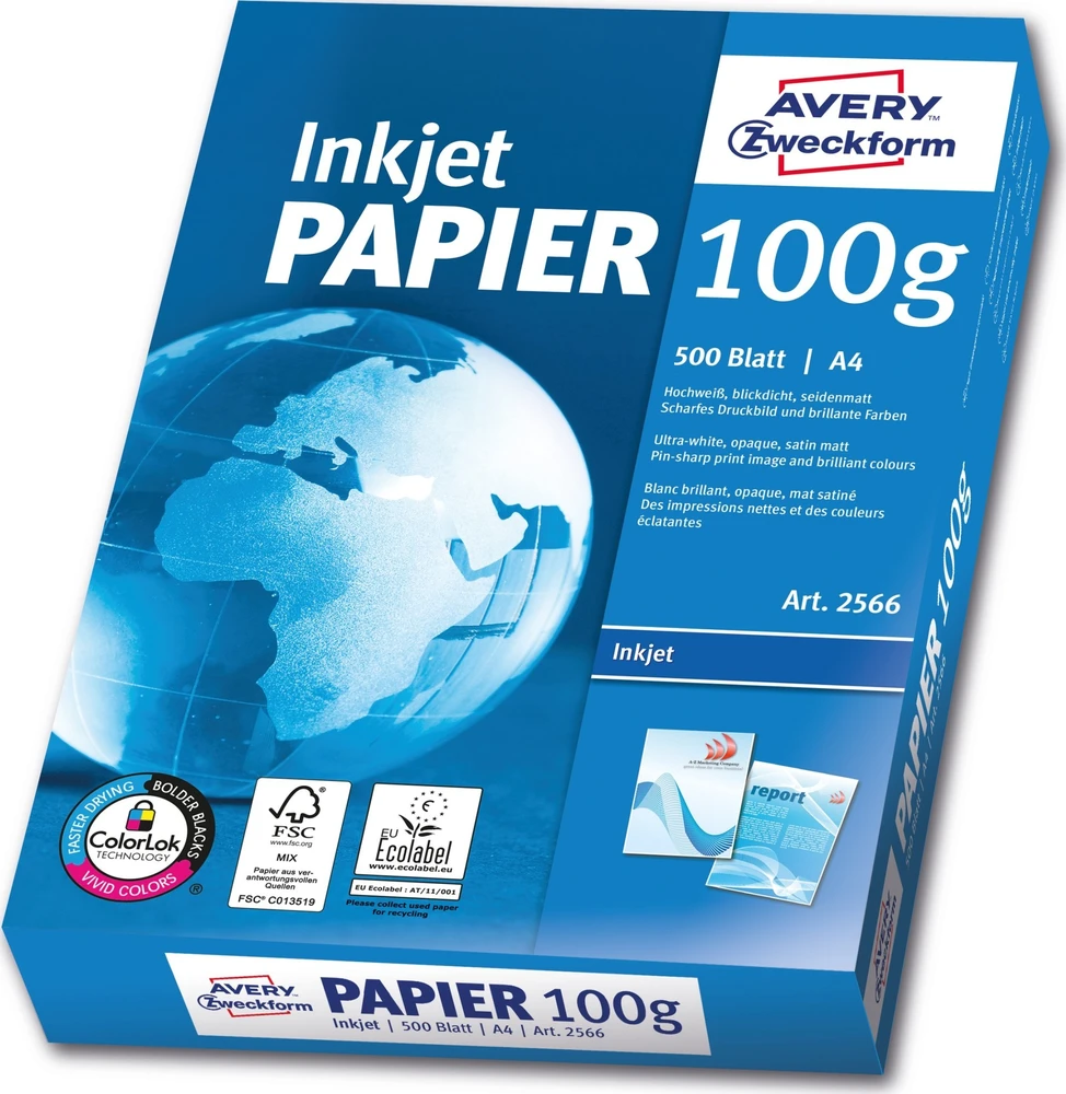 Avery Zweckform Avery Dennison Papier ksero Inkjet Papier A4 100g 500 arkuszy