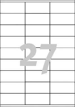 Lipnios etiketės Avery Zweckform, A4, 70x32mm, 27 etiketės lape, 100 lapų, baltos spalvos