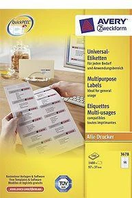 Avery Zweckform LABEL.ZF 3678 97X37 MARG./1400/ LABEL - 3678
