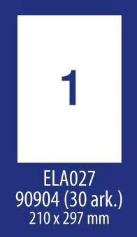 Lipnios etiketės Avery Europe, A4, 210x297mm, 1 etiketė lape, 100 lapų, baltos spalvos