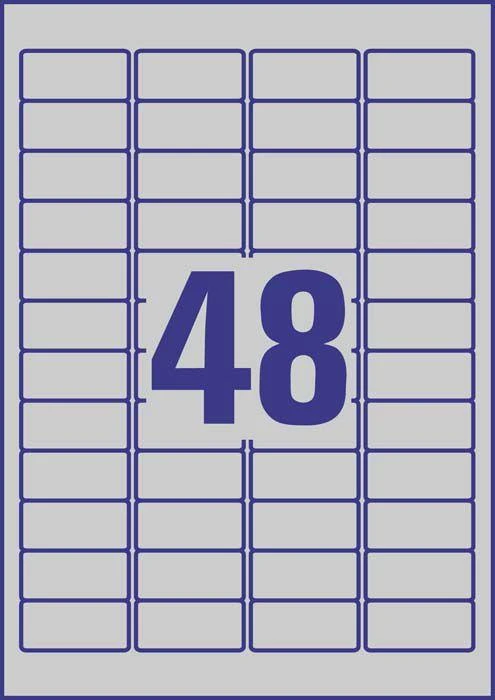 Avery Zweckform A4 45,7 x 21,2 mm 100 lapų Sidabrinė