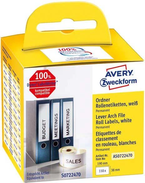 Avery Zweckform ETYK.ZF UNIWERSAL.NA ROLI 190X38 110 ETY – AS0722470