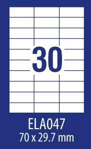 Avery europe100 ELA047 - Etiquetas universales (70 x 29.7 mm, 100 hojas/3000 etiquetas), color blanco