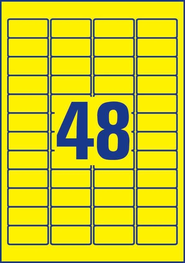 „Avery Zweckform“ nuimamos spalvotos etiketės, 45,7 x 21,2 mm „Geltona“ (L6041-20)