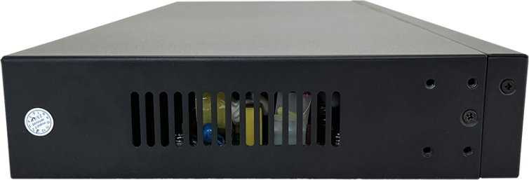 Šakotuvas Nevaldomas komutatorius (jungiklis) 24 RJ45 PoE+ 100Mb/s prievadai + 2 RJ45 Uplink 1Gb/s prievadai (galios sąnaudos 250W) AVIZIO