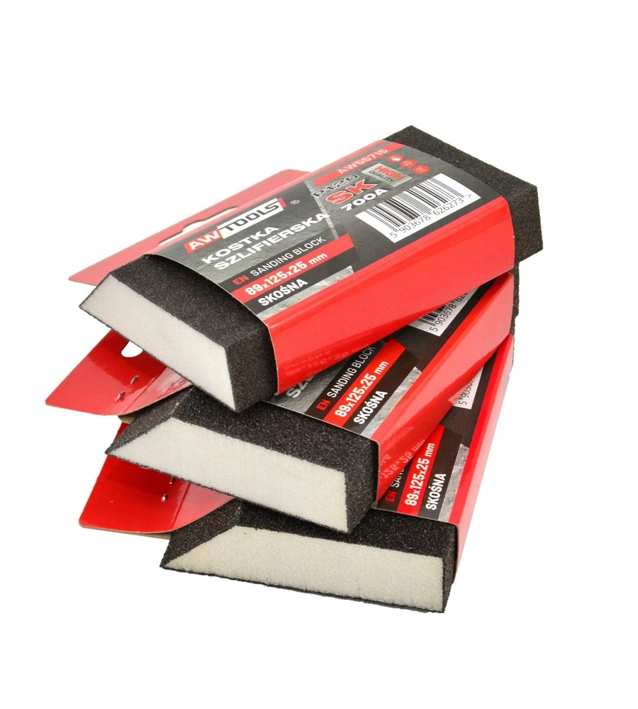 AW-Tools AWTOOLS ŠLIFAVIMO KALADĖLĖ NUOŽULNI 89x125x25mm P 80