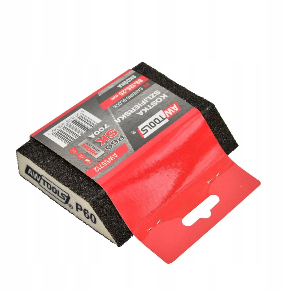 AW-Tools AWTOOLS ŠLIFAVIMO KALADĖLĖ NUOŽULNI 89x125x25mm P100