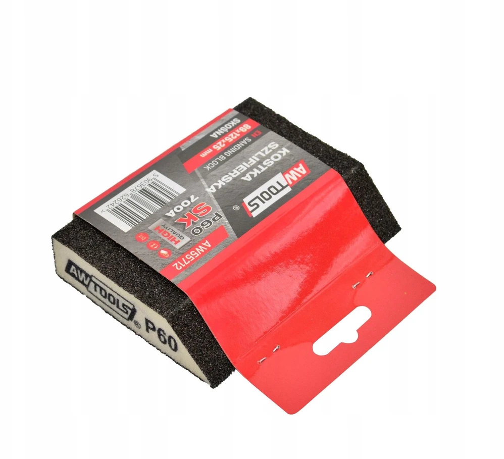 AW-Tools AWTOOLS ŠLIFAVIMO KALADĖLĖ NUOŽULNI 89x125x25mm P120