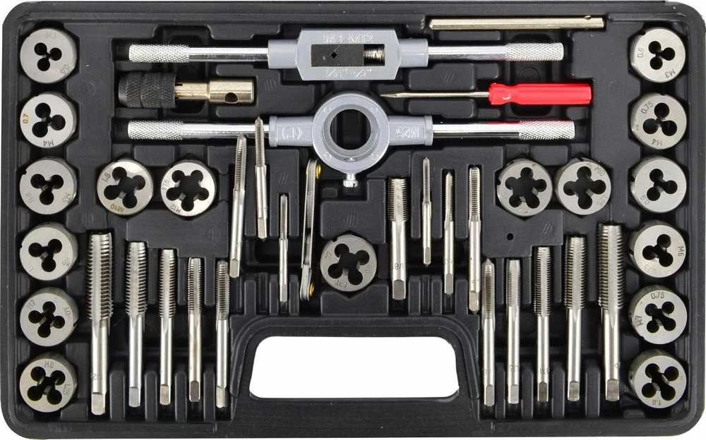 AW-Tools Sriegiklių ir sriegpjovių rinkinys AWTools AW20415; M3-M12; 40 vnt.