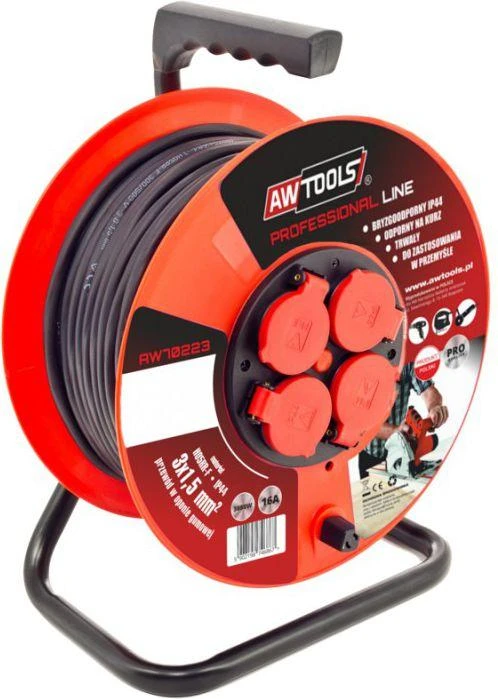 AW-Tools AWTOOLS pratęsimo laidas PROFESSIONAL 50m 3x2,5mm 16A / 3680W / IP44