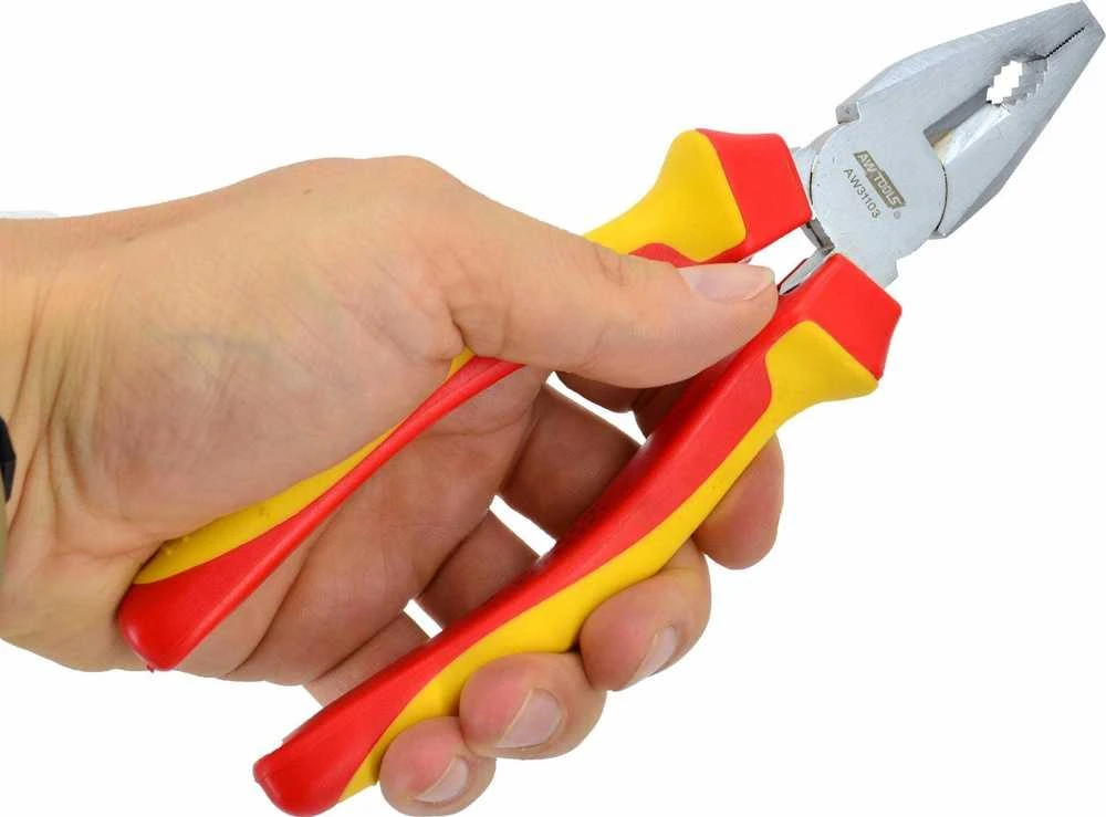 AW-Tools VDE izoliuotos kombinuotos replės 200mm AW31103