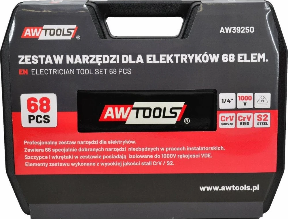 AW-Tools AWTOOLS Rinkinys NARZĘDZI DLA ELEKTRYKÓW 68el