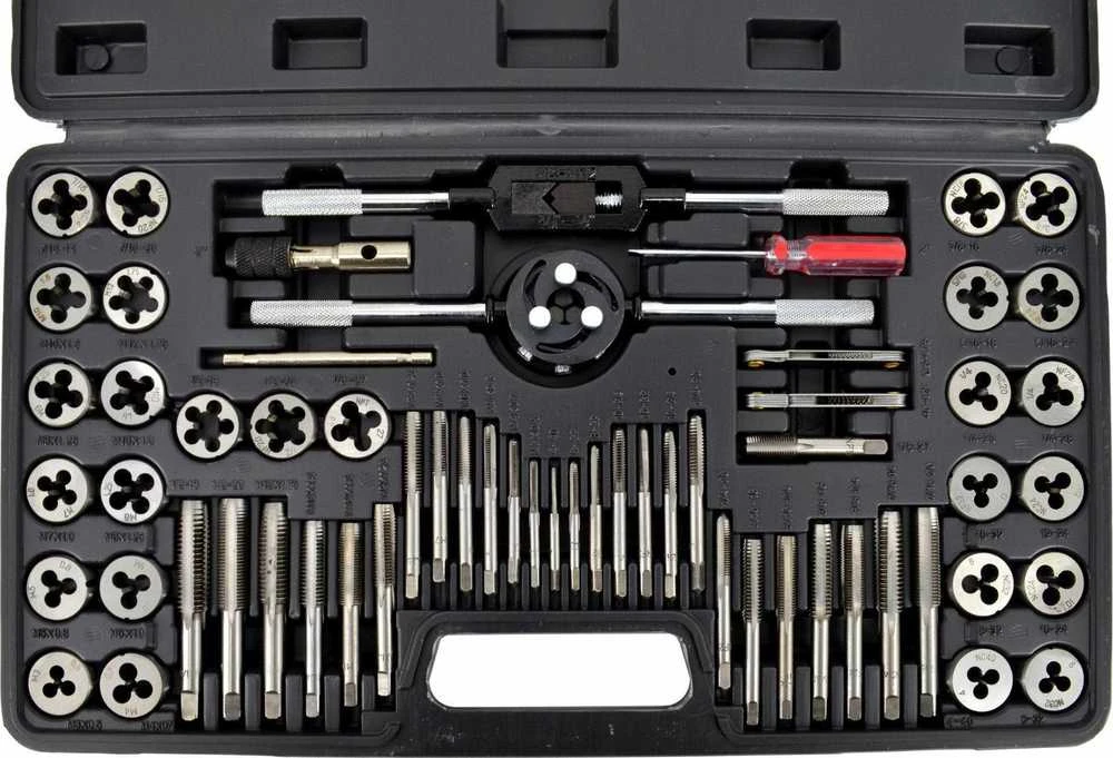 AW-Tools Sriegiklių ir sriegpjovių rinkinys AWTools AW20418; M3-M12; 60 vnt.