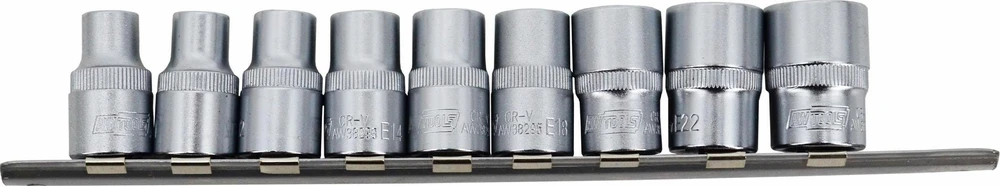 AW-Tools AWTOOLS TORX galvučių rinkinys 1/2″ E10-E24 9 vnt.