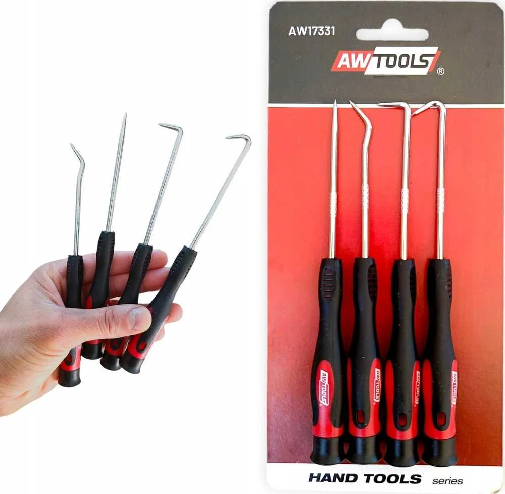 AW-Tools AWTOOLS KABLIUKŲ RINKINYS SU RANKENA 4 vnt.