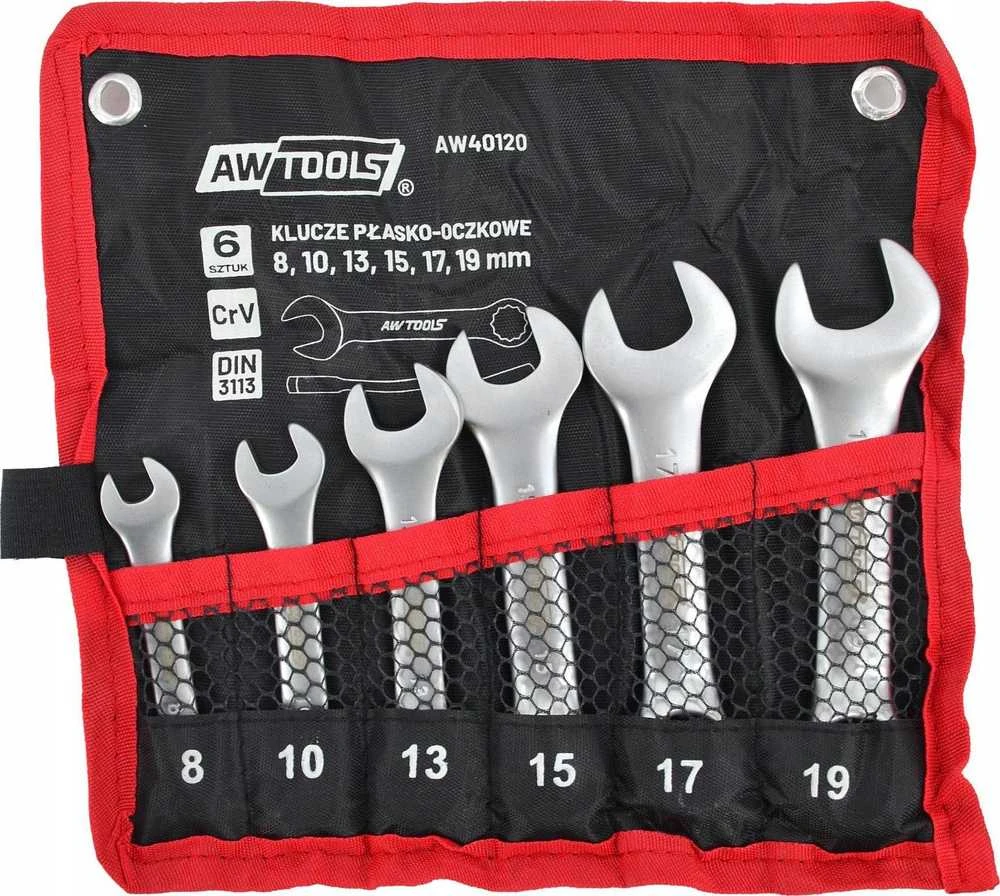 AW-Tools Kombinuotas raktas AWTools AW40120; 8-19 mm; 6 vnt.