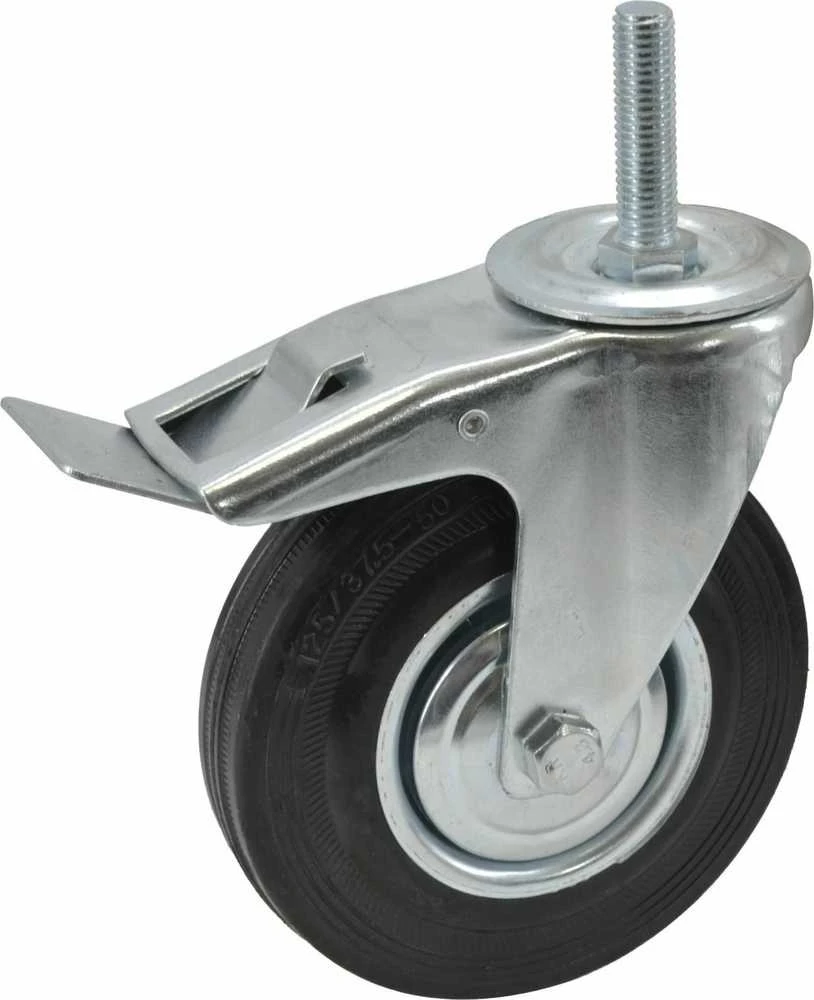 AW-Tools AWTOOLS SUKAMASIS RATUKAS, Juodas GUMINIS SU STABDŽIU 125mm