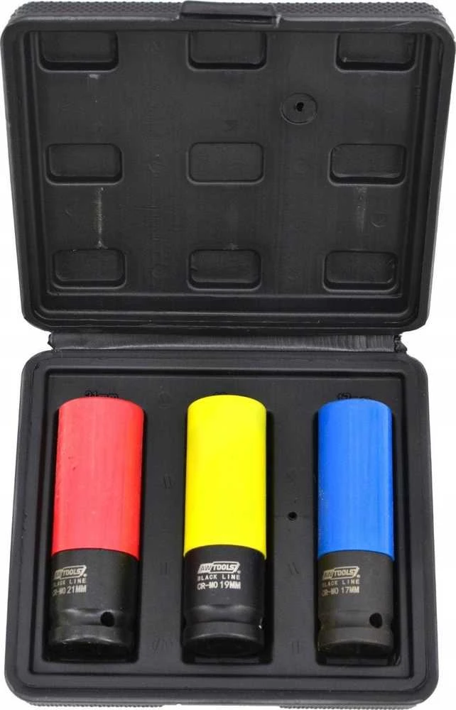 AW-Tools Smūginė sukimo galvutė AWTools AW38651BL; 1/2''; 17-19-21 mm; 3 vnt.