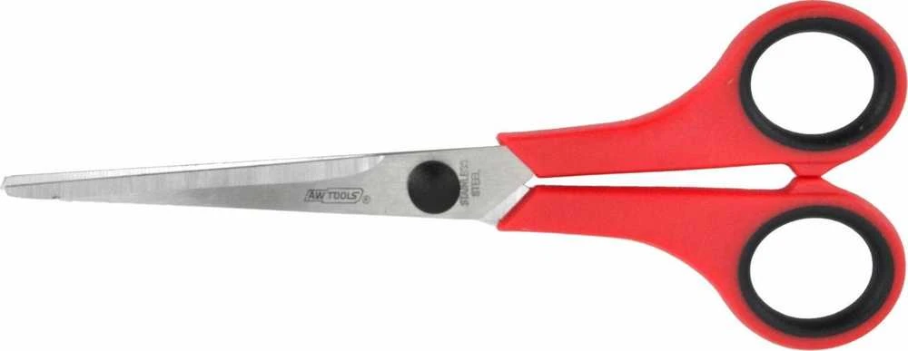 AW-Tools 170 mm žirklės su raudonomis rankenomis