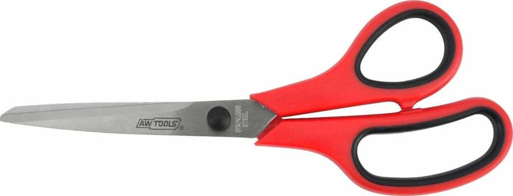 AW-Tools 190mm žirklės su raudonomis rankenomis