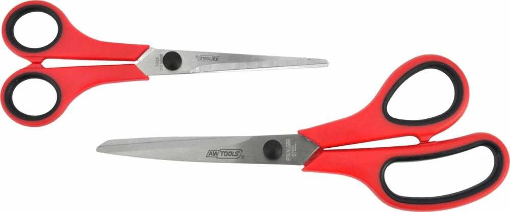 AW-Tools žirklės su raudonomis rankenomis, 2 vnt.