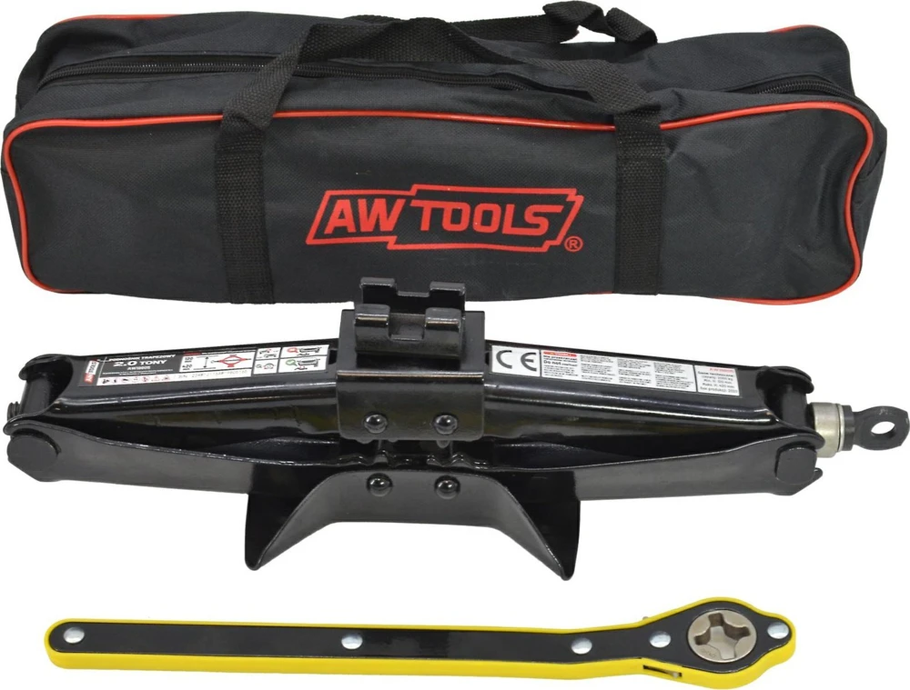 AW-Tools AWTOOLS PODNOŚNIK TRAPEZOWY 2000kg 120-420mm + KLUCZ + KREPŠYS