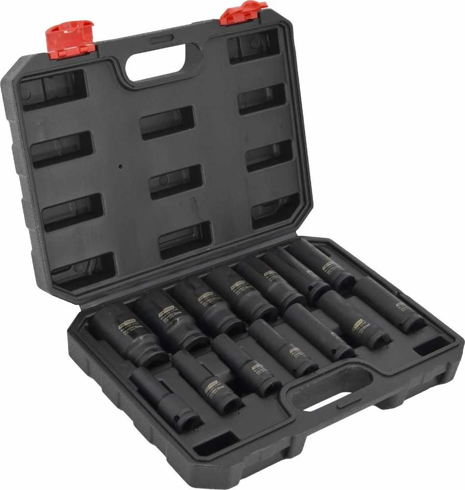 AW-Tools Smūginių galvučių rinkinys AWTools AW38691BL; 1/2''; 10-32 mm; 14 vnt.