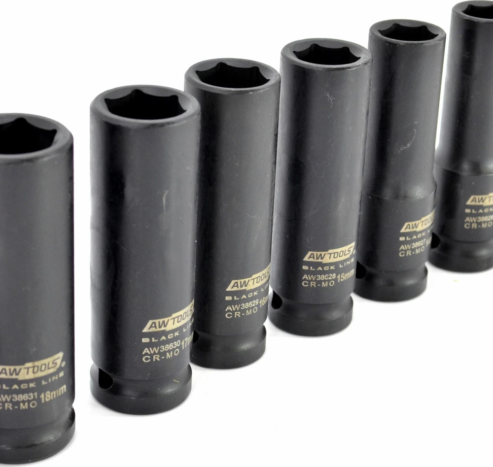 AW-Tools Smūginių galvučių rinkinys AWTools AW38690BL; 1/2''; 10-32 mm; 13 vnt.