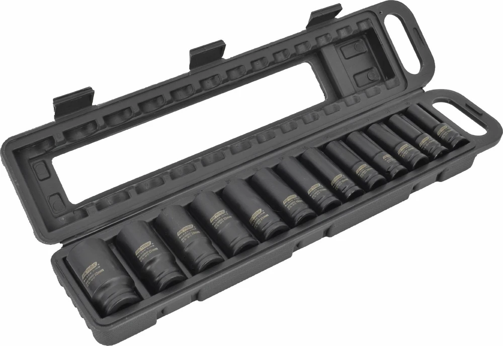 AW-Tools Smūginių galvučių rinkinys AWTools AW38690BL; 1/2''; 10-32 mm; 13 vnt.
