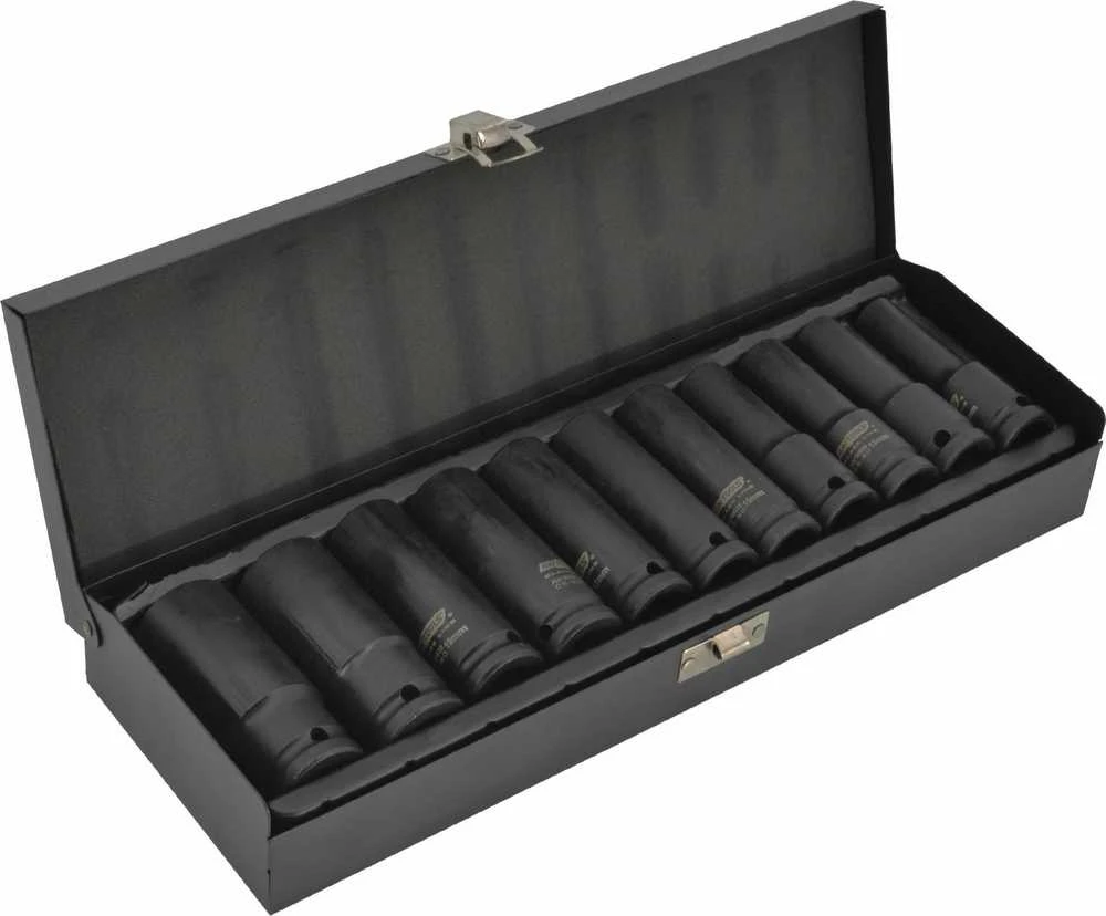 AW-Tools Smūginių galvučių rinkinys AWTools AW38645BL; 1/2''; 10-24 mm; 11 vnt.