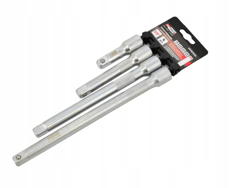 AW-Tools AWTOOLS 1/2″ ILGINAMŲJŲ ELEMENTŲ RINKINYS 4 vnt. 75mm, 125mm, 200mm, 250mm Juodas LINE