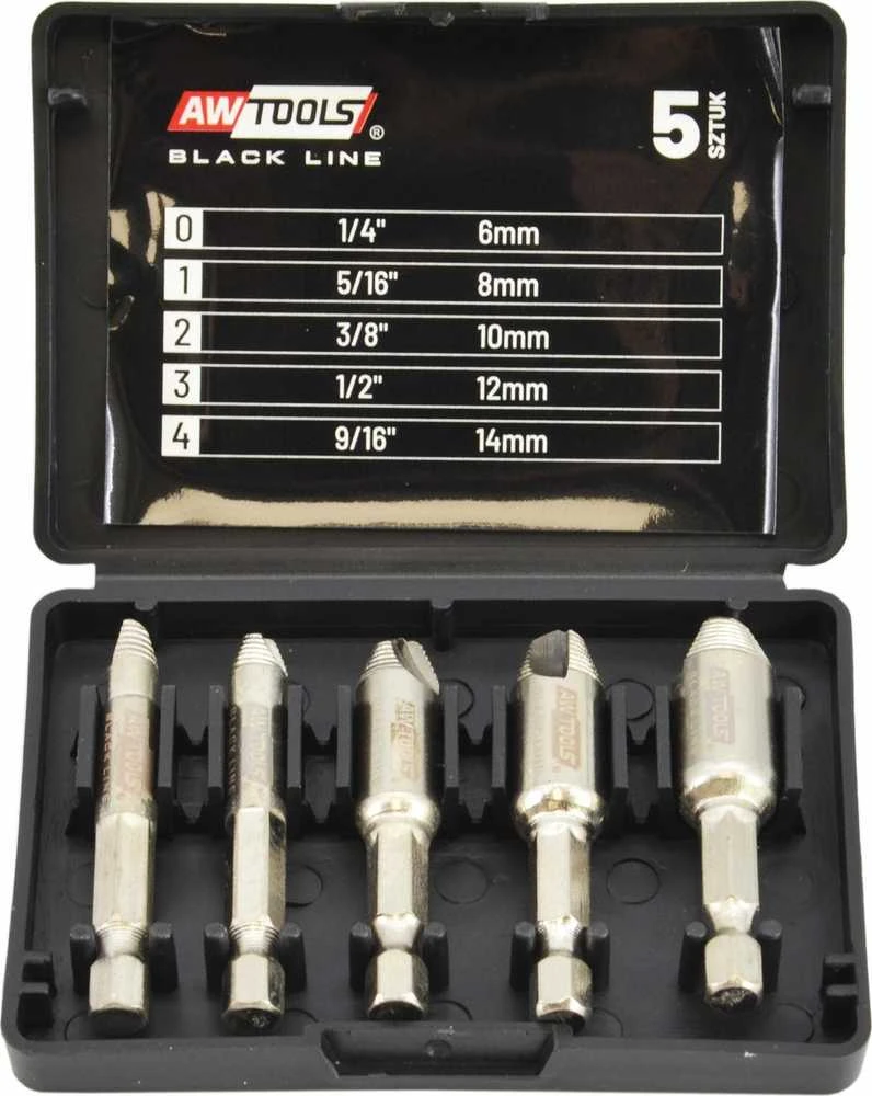 AW-Tools AWTOOLS IŠSUKIKLIAI VARŽTAMS 5vnt. Juodas LINE