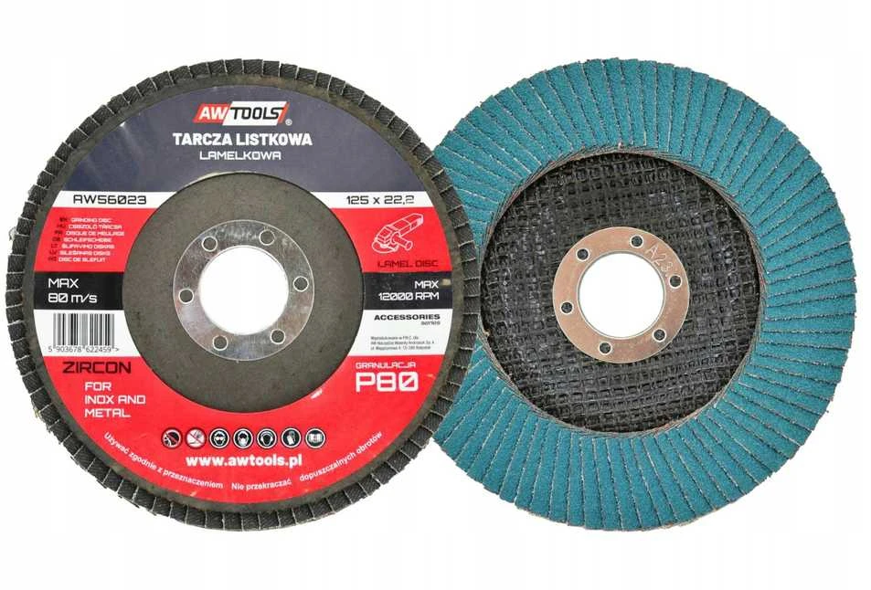 AW-Tools AWTOOLS ŠLIFAVIMO DISKAS (LAPELINIS) 125mm P80 INOX METALUI CIKONIO