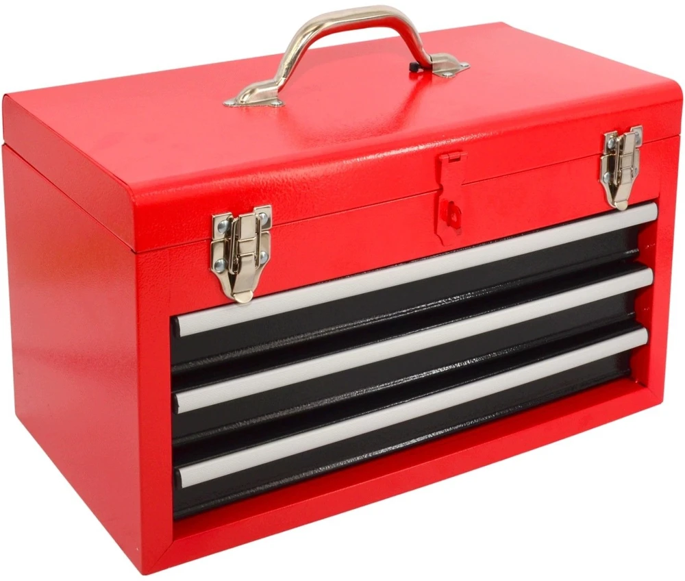 AW-Tools AWTOOLS METALINĖ ĮRANKIŲ DĖŽĖ 3 STALČIAI 45x24x27 cm