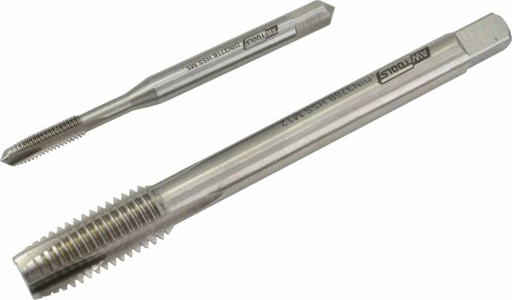 AW-Tools AWTOOLS MAŠININIS SRAIGTAS M12x1,75 Juodas LINE