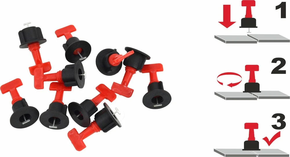 AW-Tools AWTOOLS PLYTELIŲ LYGIAVIMO SISTEMA 50vnt. + RAKTAS