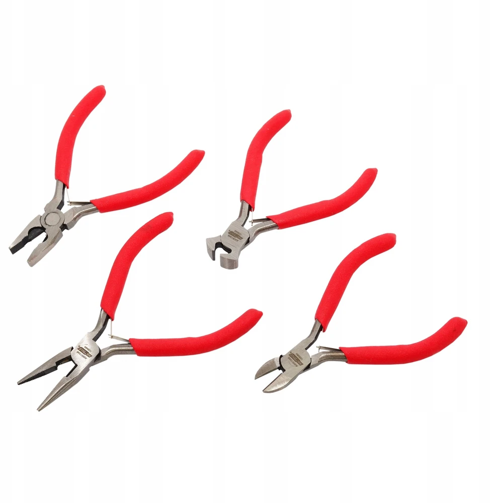 AW-Tools AWTOOLS MINI replės 125mm rinkinys 4vnt. GRŪDINTOS