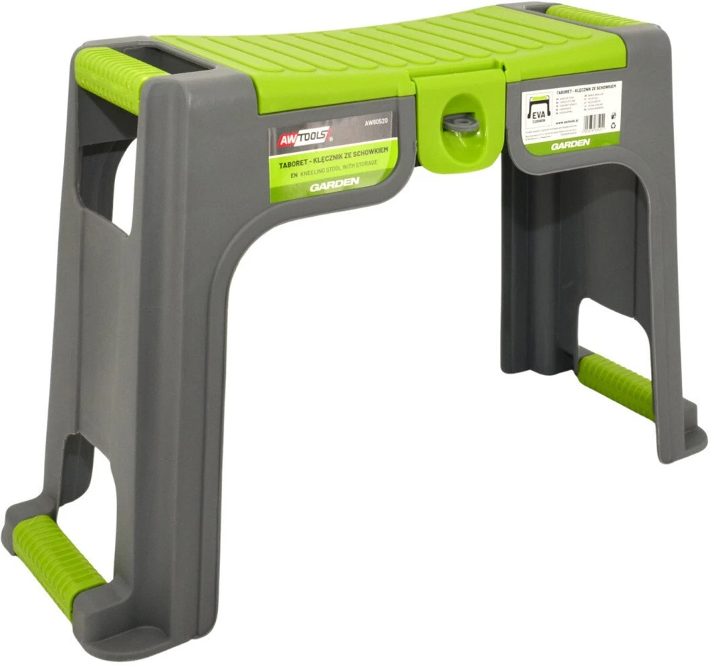 AW-Tools AWTOOLS SODO TABURETĖ IR KELIO PAGALVĖLĖ SU DĖŽUTE 2in1 100kg